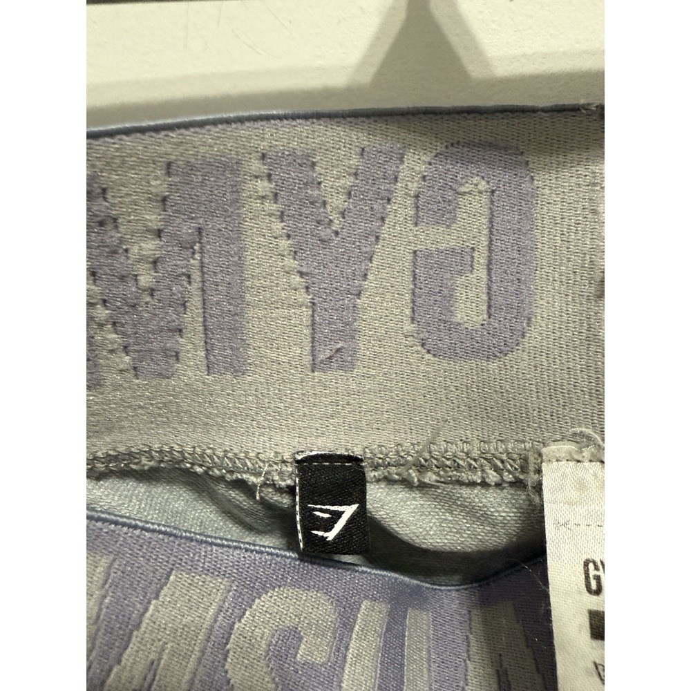 Gymshark Flex Seamless‎ Leggings Grey Purple Size M Gym Yoga Compression Workout - Picture 5 of 13